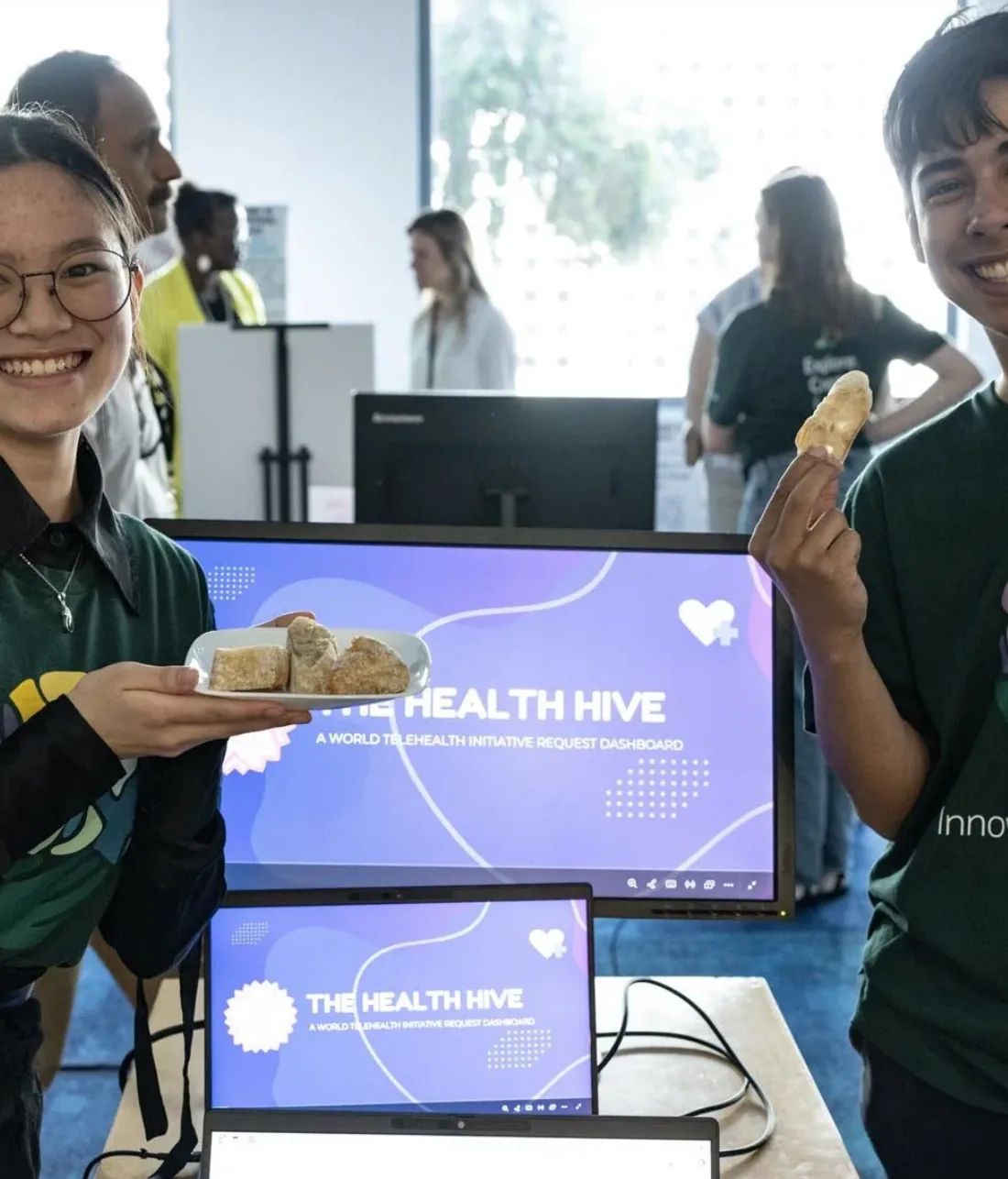 Students present a telehealth dashboard concept they designed